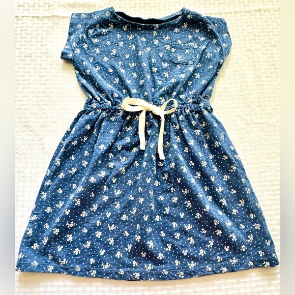 Carter’s Girls Blue Floral Dress with Waist Tie Size 6X - Picture 1 of 4